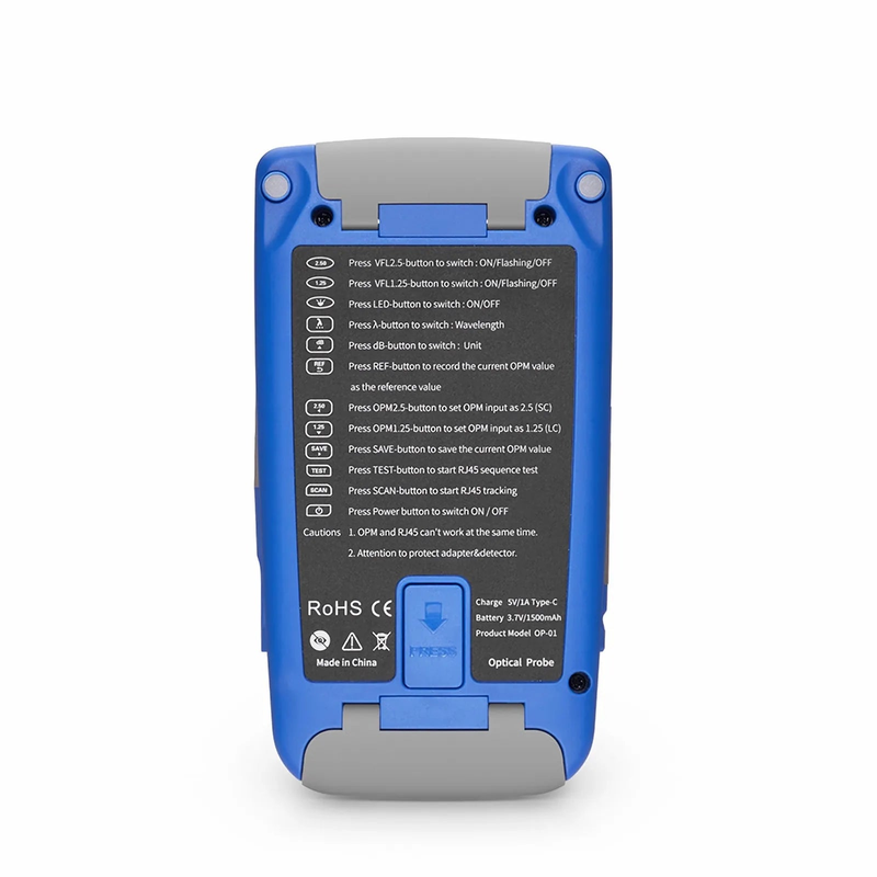 SFPS OP-01 Handheld Optical Multimeter Built-in 1mW Visual Fault Locator with RJ45 Cable Sequence Test Function SFPS