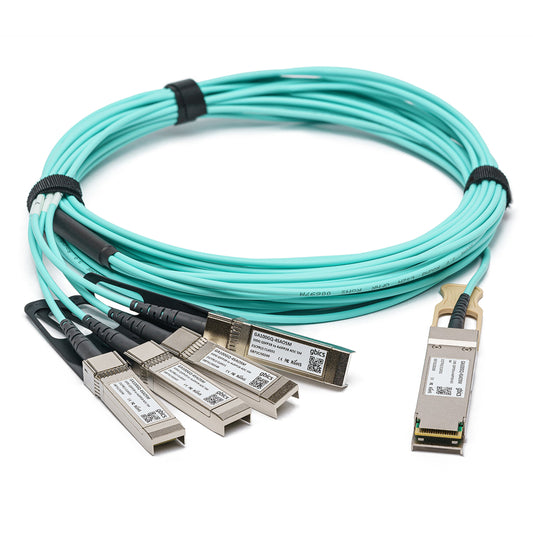 10443 - Extreme Compatible 10 Metre 100G QSFP28 to 4x25G SFP28 Breakout Active Optical Cable GBICS STORE