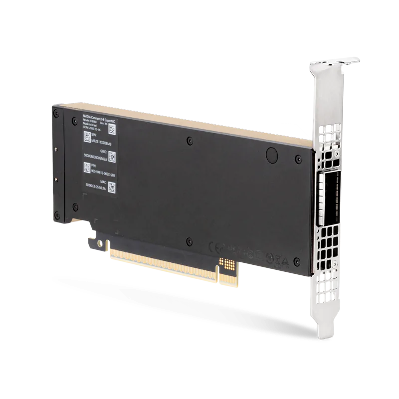 NVIDIA/Mellanox C8180 (900-9X81E-00EX-ST0) ConnectX-8 InfiniBand & Ethernet SuperNIC, Socket-Direct XDR 800Gb/s PAM4 200G/Lane, Single-Port OSFP, PCIe 6.0 x 16, Tall Bracket SFPS