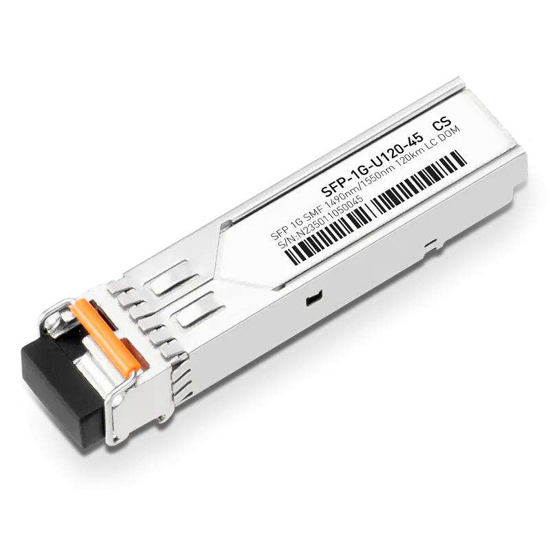 Brocade E1MG-1G-BXU-120 Compatible 1000BASE-U120-45 SFP TX-1490nm/RX-1550nm 120km DOM Simplex LC Transceiver Module for SMF SFPS