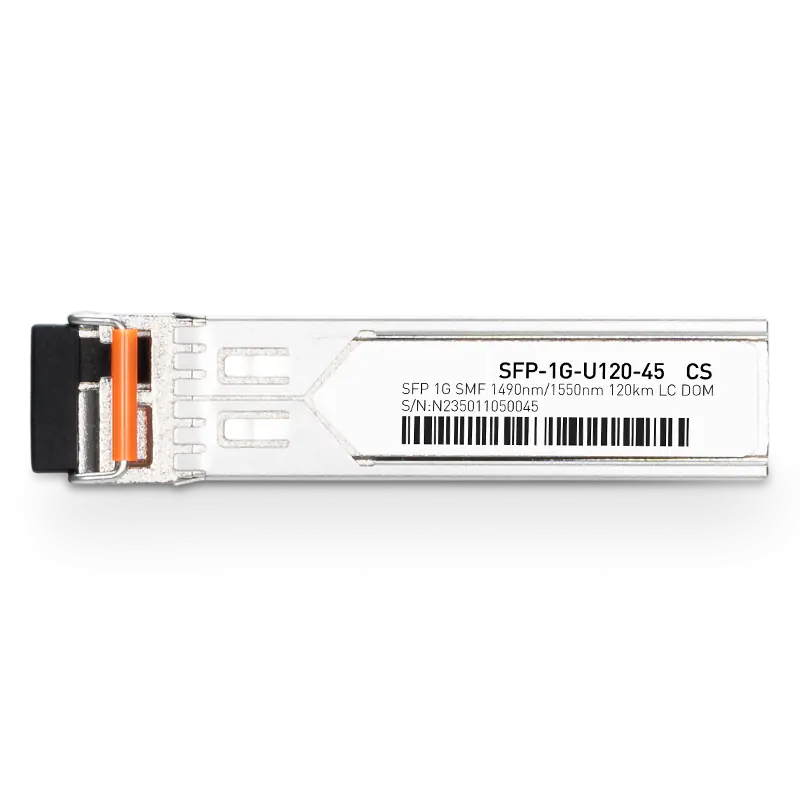 Brocade E1MG-1G-BXU-120 Compatible 1000BASE-U120-45 SFP TX-1490nm/RX-1550nm 120km DOM Simplex LC Transceiver Module for SMF SFPS