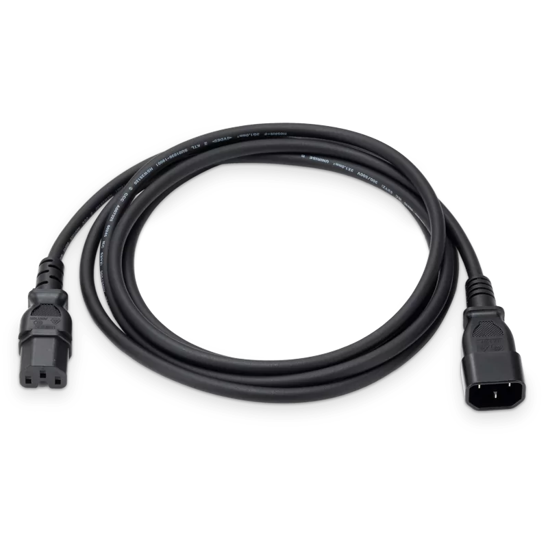 2.5m (8.2ft) C14 to C15 1.0mm² 10A/250V Power Extension Cord, Black, Compatible with Q3200-RA / Q3400-RA XDR InfiniBand Switches and Other Data Center Servers SFPS
