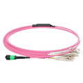 10m (33ft) MPO-16 APC (Female) to 8x LC Duplex UPC Multimode (OM4) Harness, Type B, LSZH, Magenta SFPS
