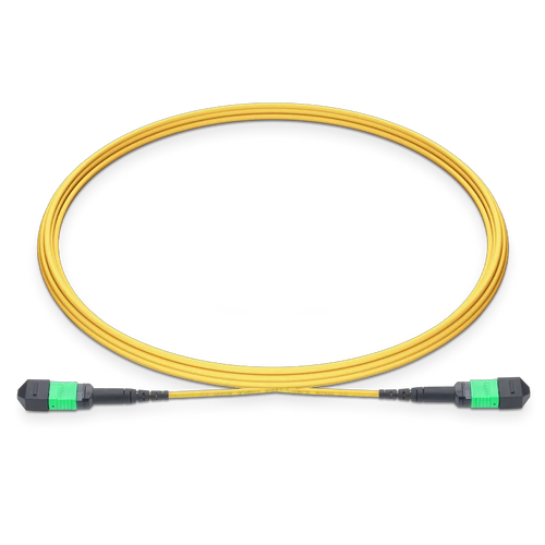 1.5m (5ft) MPO-12 APC (Female) to MPO-12 APC (Female) 12 Fibers Single-mode (OS2) Jumper, Type A, LSZH, 3.0mm, Max IL ≤ 0.35dB, Yellow SFPS