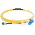 1.5m (5ft) MPO-16 APC (Female) to 8x LC Duplex UPC Single-mode (OS2) Harness, Type B, LSZH, Yellow SFPS
