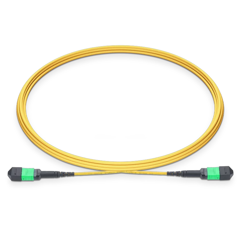 1m (3ft) MTP® PRO-12 APC (Male) to MTP® PRO-12 APC (Male) 12 Fibers Single-mode (OS2) Jumper, Type B, LSZH, 3.0mm, Max IL ≤ 0.35dB, Yellow SFPS
