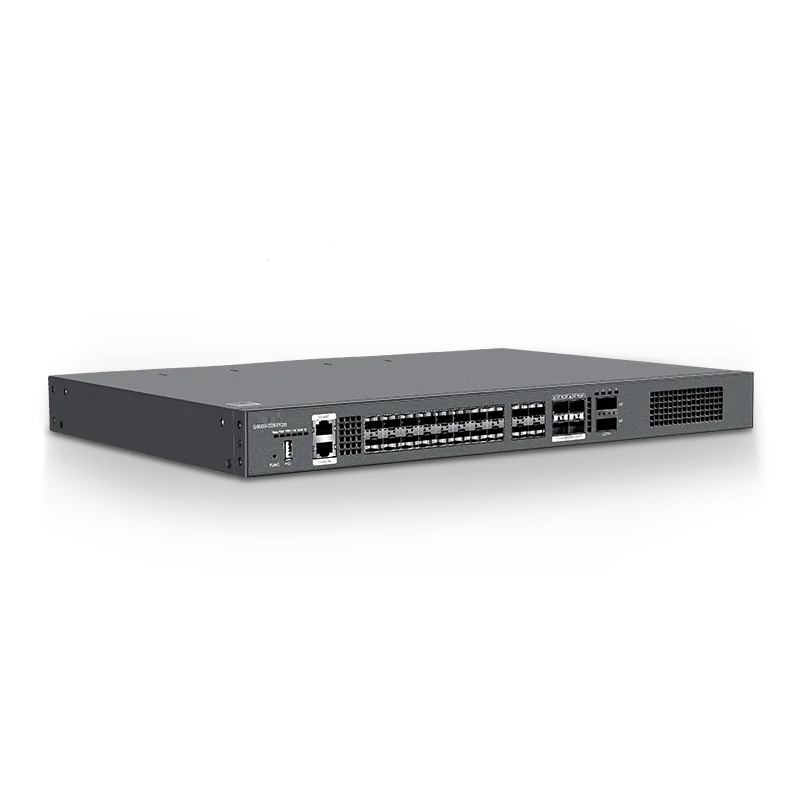 24-Port Ethernet L3 Switch, 20×10Gb SFP+, with 4×25Gb SFP28 and 2×40Gb QSFP+, Broadcom Chip, for DCN/Enterprise Network SFPS