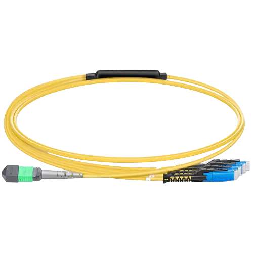 3m (10ft) MPO-8 APC (Female) to 4x MDC Duplex UPC Single-mode (OS2) Harness, Type B, LSZH, Yellow SFPS