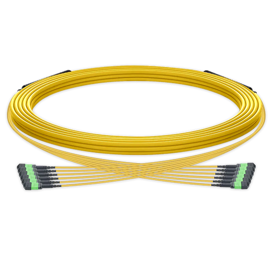 5m (16ft) Pre-terminated MPO trunk cable, 72 Fibers, 6 x MPO-12 APC (Male) to 6 x MPO-12 APC (Male) Single Mode (OS2) Type B, LSZHÃƒÂ¯Ã‚Â¼Ã‹â€ OFNRÃƒÂ¯Ã‚Â¼Ã¢â‚¬Â°, 0.35dB Max, Yellow, breakout 80cm SFPS