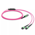 1.5m (5ft) MMC Breakout Cable, MMC-16 APC (Female) to 2 x MPO-8 APC (Female), 16 Fibers, Multimode (OM4), Jumper Polarity, OFNP, 2.5mm, Max IL ≤ 0.35dB, Magenta SFPS
