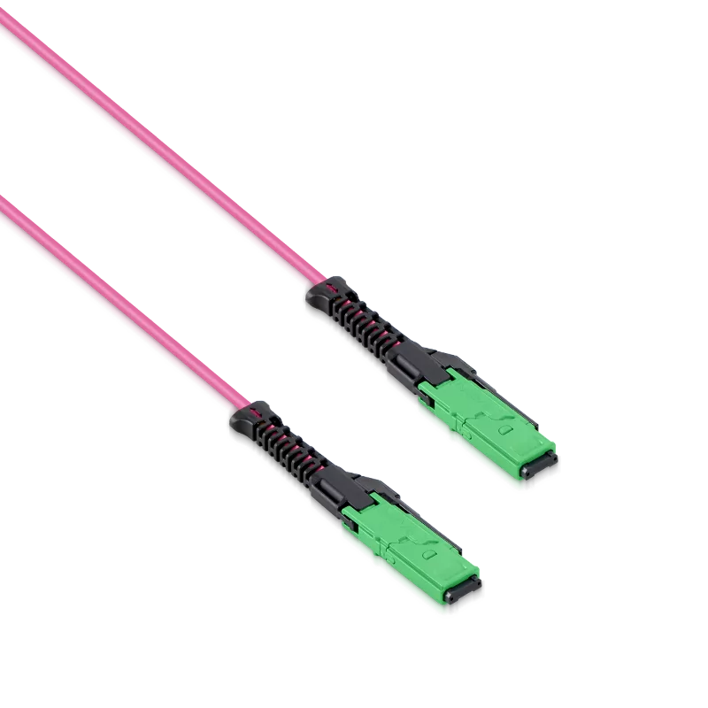 0.5m (1.6ft) MMC Breakout Cable, MMC-16 APC (Female) to 2 x MPO-8 APC (Female), 16 Fibers, Multimode (OM4), Jumper Polarity, OFNP, 2.5mm, Max IL ≤ 0.35dB, Magenta SFPS