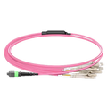 15m (49ft) MTP®-16 APC (Female) to 8x LC Duplex UPC Multimode (OM4) Harness Cable, Type B, LSZH, Magenta SFPS