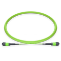 10m (33ft) MTP®-12 UPC (Female) to MTP®-12 UPC (Female) 12 Fibers Multimode (OM5) Jumper, Type B, LSZH, 3.0mm, Max IL ≤ 0.35dB, Lime Green SFPS