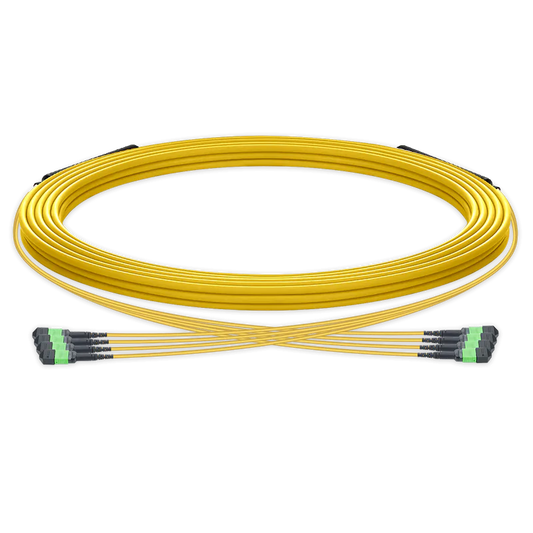 5m (16ft) Pre-terminated MPO trunk cable, 48 Fibers, 4 x MPO-12 APC (Male) to 4 x MPO-12 APC (Male) Single Mode (OS2) Type B, LSZHÃƒÂ¯Ã‚Â¼Ã‹â€ OFNRÃƒÂ¯Ã‚Â¼Ã¢â‚¬Â°, 0.35dB Max, Yellow, breakout 80cm SFPS