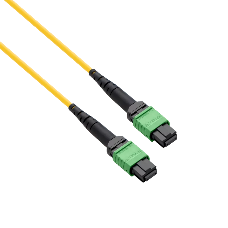 10m (33ft) MPO 4x4 Shuffle Breakout Cable, 32 Fibers, 4xMPO-8 APC (Female) to 4xMPO-8 APC (Female), Single Mode (OS2), Type 4, OFNP, 3.0mm, Max IL ≤ 0.35dB, Yellow SFPS