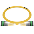 10m (33ft) Pre-terminated MPO 4x4 Shuffle Trunk Cable, 32 Fibers, 4 x MPO-8 APC (Male) to 4 x MPO-8 APC (Male), Single Mode (OS2), Type 4, LSZH, 0.35dB Max, Breakout 80cm, Yellow SFPS