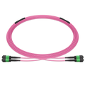 100m (328ft) Pre-terminated MPO 2x2 Shuffle Trunk Cable, 16 Fibers, 2xMPO-8 APC (Male) to 2xMPO-8 APC (Male), Multimode (OM4), Type 2, LSZH, 0.35dB Max, Breakout 80cm, Magenta SFPS