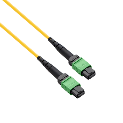 5m (16ft) Pre-terminated MPO 4x4 Shuffle Trunk Cable, 32 Fibers, 4 x MPO-8 APC (Male) to 4 x MPO-8 APC (Male), Single Mode (OS2), Type 4, LSZH, 0.35dB Max, Breakout 80cm, Yellow SFPS