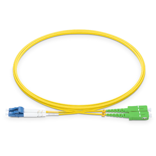 0.5m (1.6ft) LC UPC to SC APC Duplex OS2 Single Mode LSZH 2.0mm Fiber Optic Patch Cable SFPS