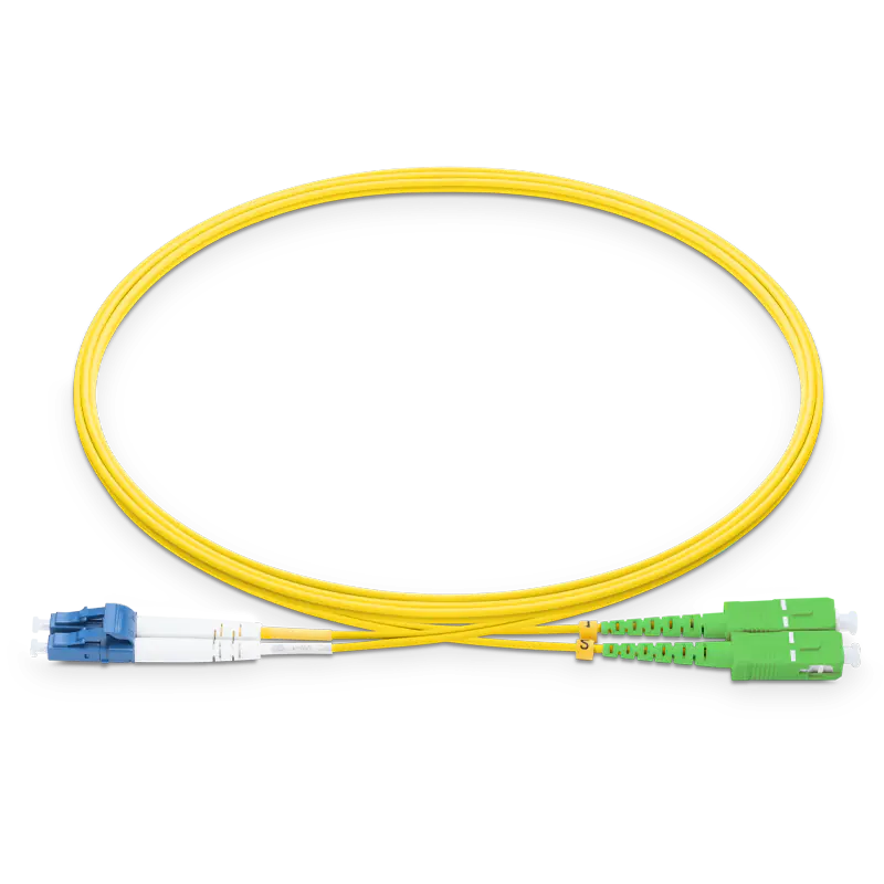 20m (66ft) LC UPC to SC APC Duplex OS2 Single Mode LSZH 2.0mm Fiber Optic Patch Cable SFPS