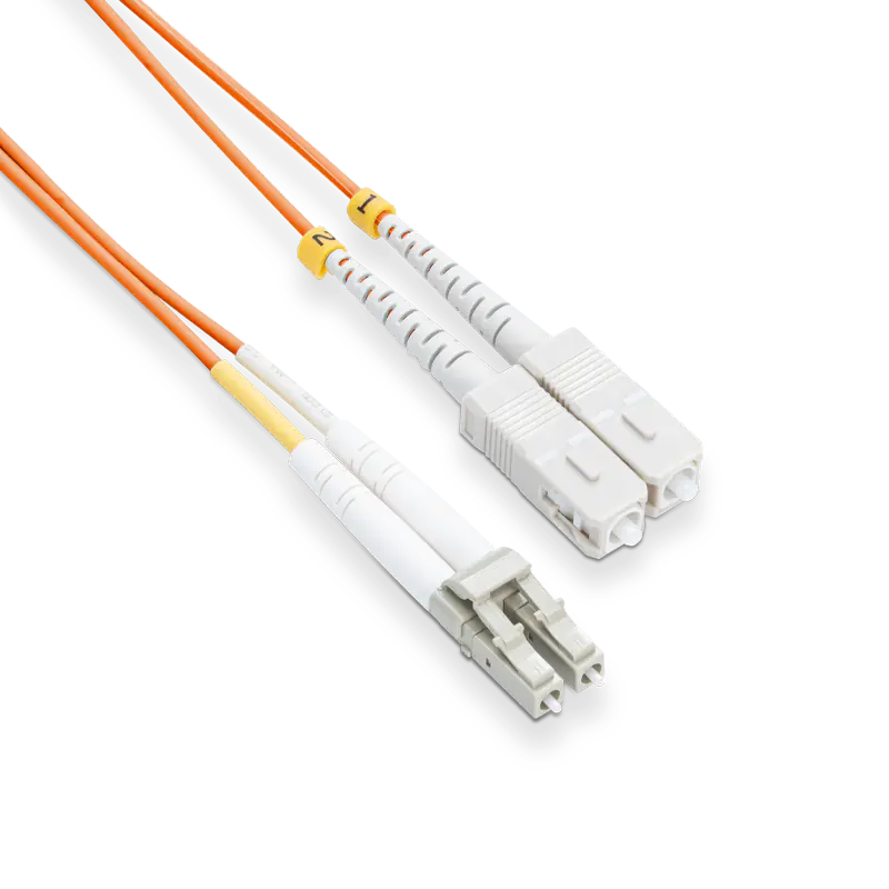 0.5m (1.6ft) LC UPC to SC UPC Duplex OM2 Multimode LSZH 2.0mm Fiber Optic Patch Cable SFPS