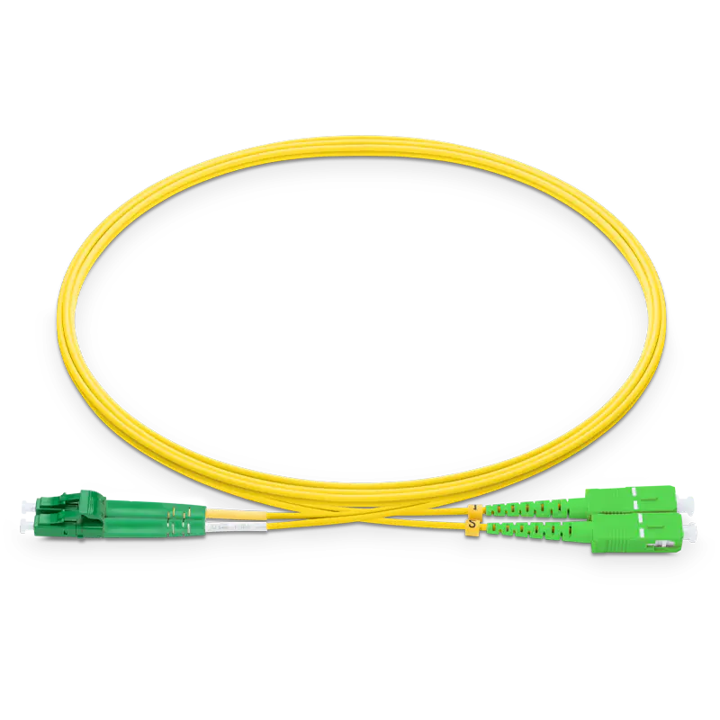 2m (7ft) LC APC to SC APC Duplex OS2 Single Mode LSZH 2.0mm Fiber Optic Patch Cable SFPS
