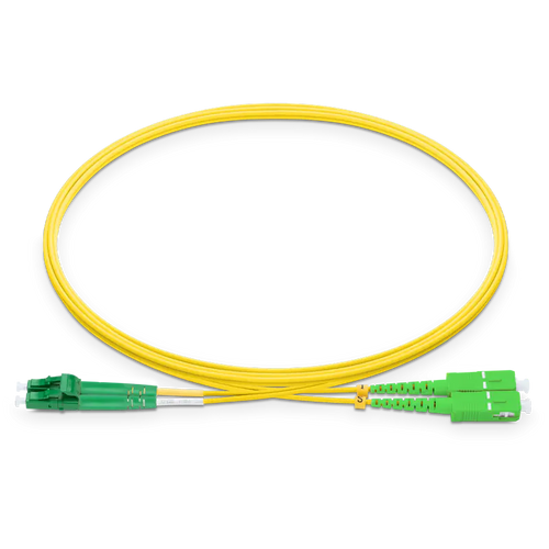 0.5m (1.6ft) LC APC to SC APC Duplex OS2 Single Mode LSZH 2.0mm Fiber Optic Patch Cable SFPS