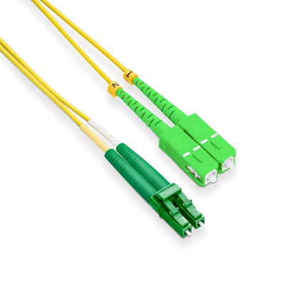 0.5m (1.6ft) LC APC to SC APC Duplex OS2 Single Mode LSZH 2.0mm Fiber Optic Patch Cable SFPS