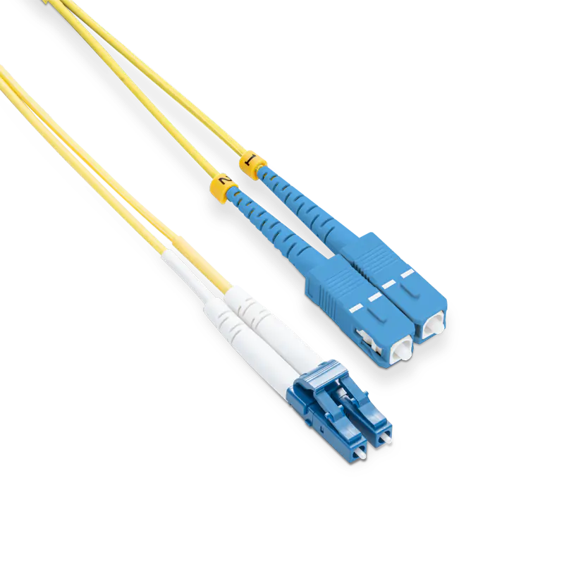 10m (33ft) LC UPC to SC UPC Duplex OS2 Single Mode LSZH 2.0mm Fiber Optic Patch Cable SFPS