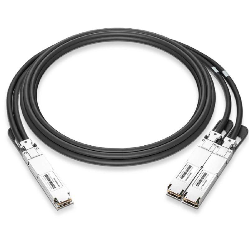 Generic Compatible AEC 3m (10ft) Twin-port 2x400Gb/s OSFP Finned Top to 2x400Gb/s OSFP Flat Top Active Electrical Splitter Cable SFPS