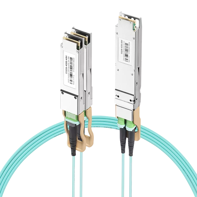 NVIDIA/Mellanox MFA7U10-H030 Compatible AOC 30m (98ft) 400Gb/s OSFP to 2x200Gb/s QSFP56 InfiniBand HDR Active Optical Splitter Cable (Finned Top, 850nm, MMF, LSZH) SFPS