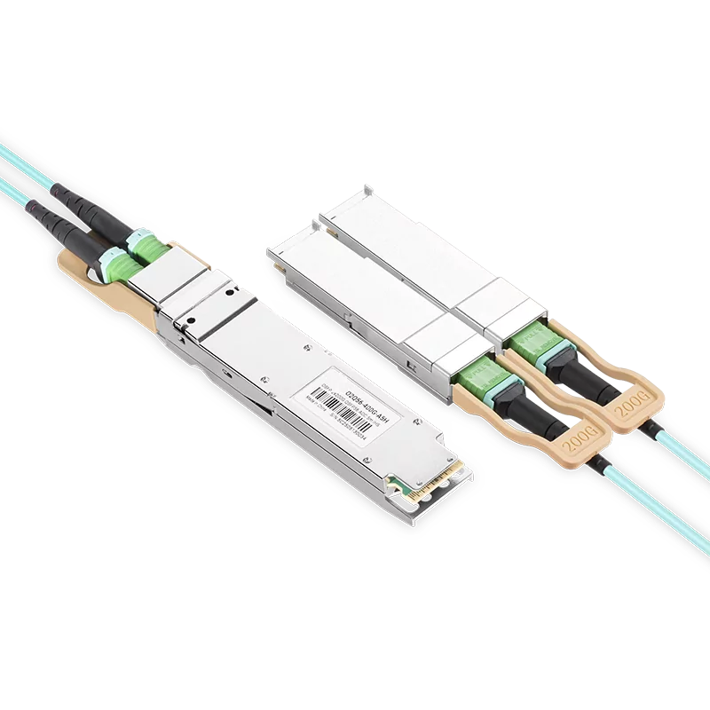 NVIDIA/Mellanox MFA7U10-H050 Compatible AOC 50m (164ft) 400Gb/s OSFP to 2x200Gb/s QSFP56 InfiniBand HDR Active Optical Splitter Cable (Finned Top, 850nm, MMF, LSZH) SFPS