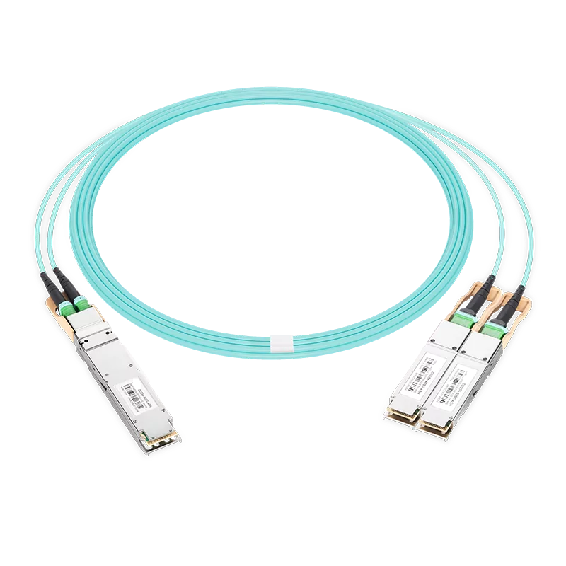NVIDIA/Mellanox MFA7U10-H010 Compatible AOC 10m (33ft) 400Gb/s OSFP to 2x200Gb/s QSFP56 InfiniBand HDR Active Optical Splitter Cable (Finned Top, 850nm, MMF, LSZH) SFPS