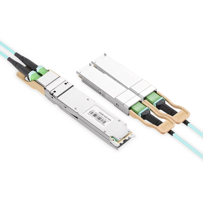 NVIDIA/Mellanox MFA7U10-H005 Compatible AOC 5m (16ft) 400Gb/s OSFP to 2x200Gb/s QSFP56 InfiniBand HDR Active Optical Splitter Cable (Finned Top, 850nm, MMF, LSZH) SFPS