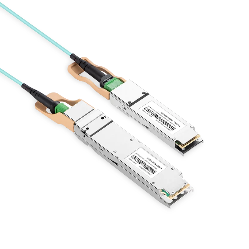 NVIDIA/Mellanox Compatible AOC 3m (10ft) 200Gb/s OSFP to 200Gb/s QSFP56 InfiniBand HDR Active Optical Cable (Flat top, 850nm, MMF, LSZH) SFPS