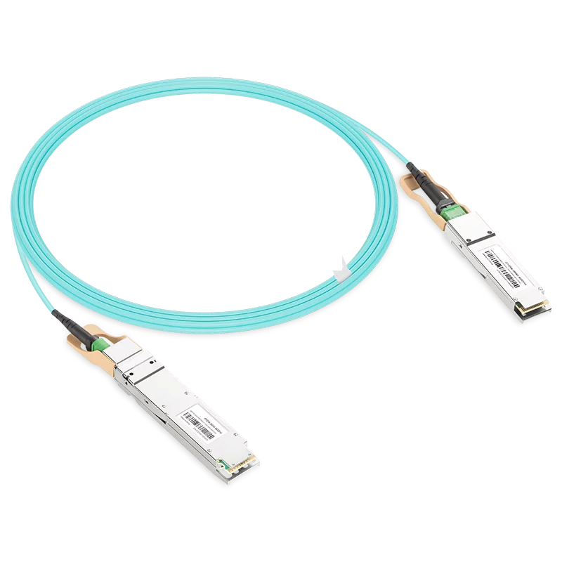 NVIDIA/Mellanox Compatible AOC 15m (49ft) 200Gb/s OSFP to 200Gb/s QSFP56 InfiniBand HDR Active Optical Cable (Flat top, 850nm, MMF, LSZH) SFPS