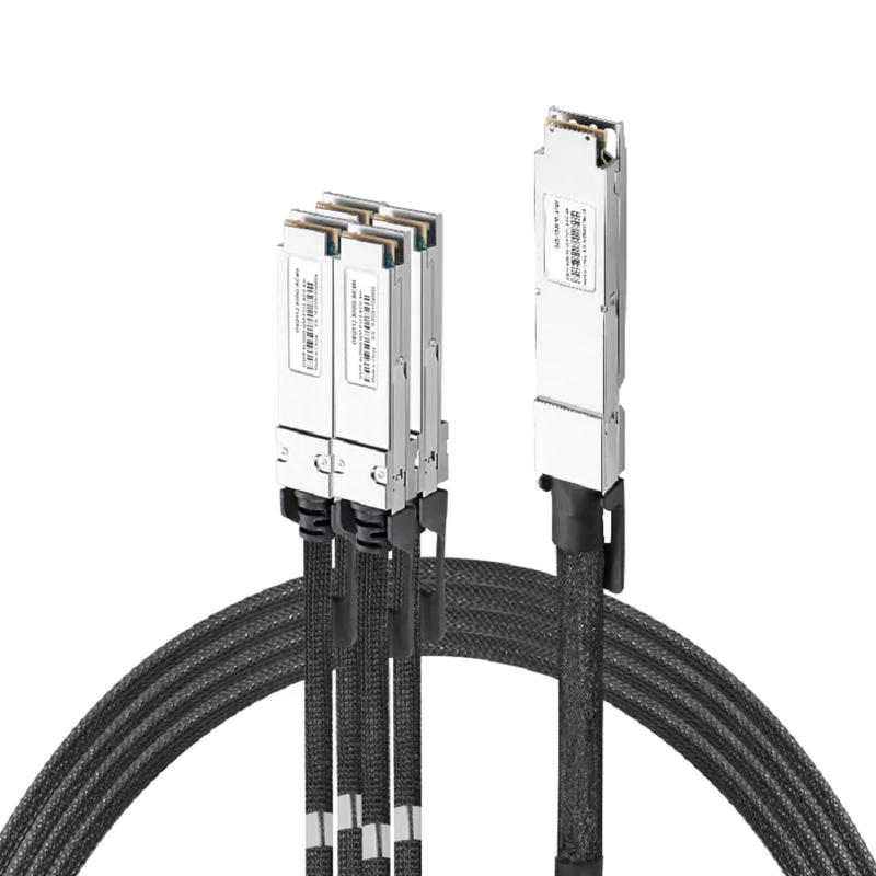 NVIDIA/Mellanox Compatible ACC 1m (3ft) Twin-port 2x400Gb/s OSFP Finned Top to 4x200Gb/s QSFP112 Flat Top InfiniBand NDR Active Copper Splitter Cable SFPS