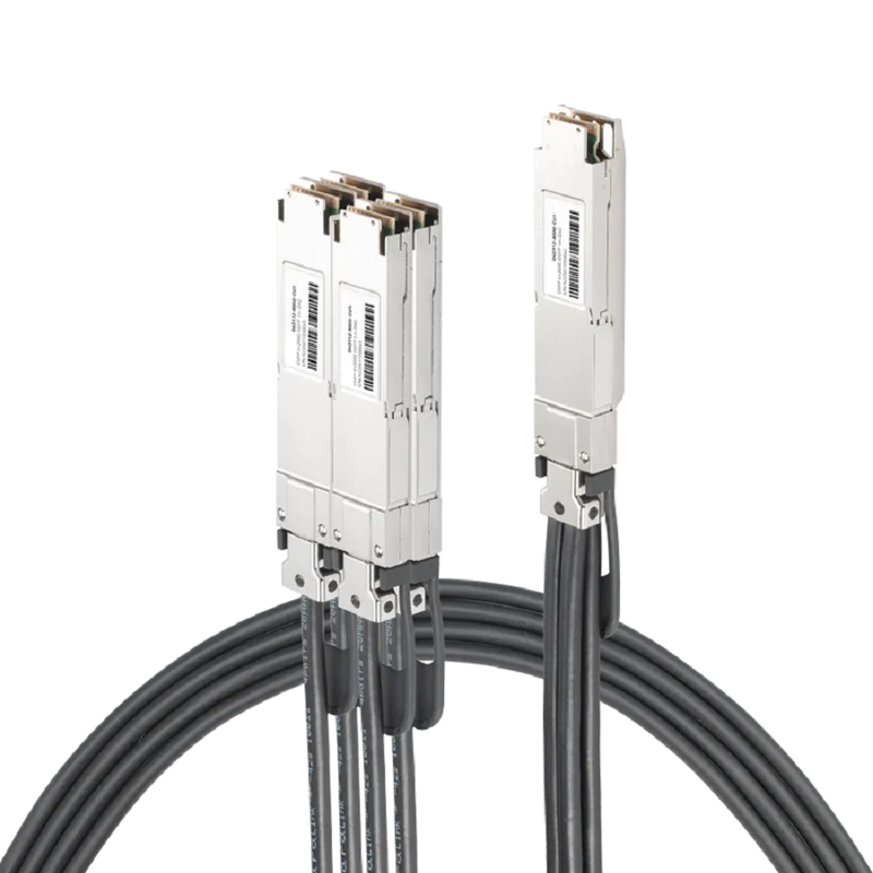 Arista Compatible DAC 1m (3ft) Twin-port 800Gb/s OSFP Finned Top to 4x200Gb/s OSFP Flat Top Passive Copper Splitter Cable SFPS
