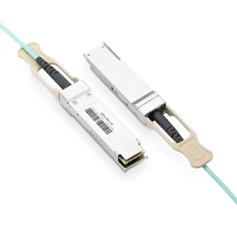 NVIDIA/Mellanox MFS1S50-V005E Compatible AOC 5m (16ft) Ethernet 200GbE to 2x100GbE QSFP56 Active Optical Splitter Cable SFPS