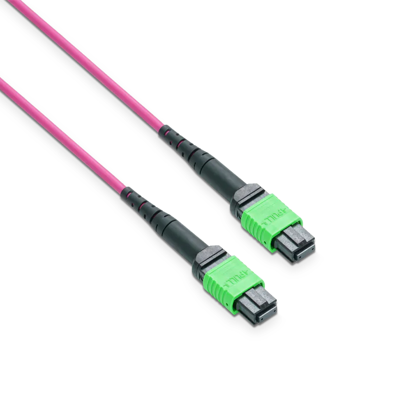 NVIDIA/Mellanox Compatible 2m (7ft) MPO-12 APC (Female) to MPO-12 APC (Female) 12 Fibers Multimode (OM4) Jumper, Type B, LSZH, 3.0mm, Max IL ≤ 0.35dB, Magenta SFPS
