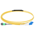 0.5m (1.6ft) MPO-8 APC (Female) to 4x LC Duplex UPC Single-mode (OS2) Harness, Type B, LSZH, Yellow SFPS
