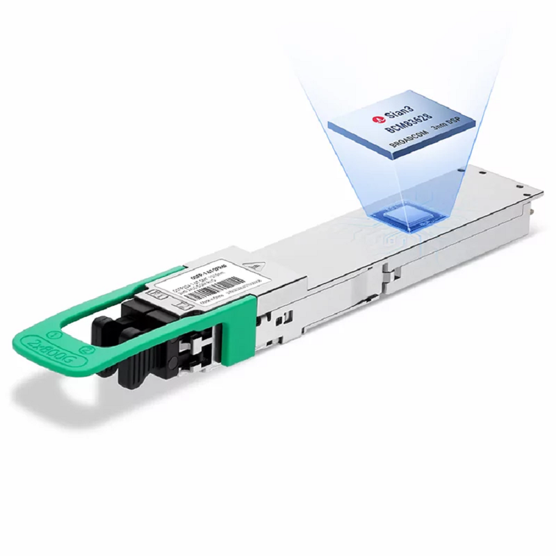 Juniper Compatible 1.6T 2xFR4 OSFP224 RHS/Flat Top PAM4 Broadcom 3nm DSP (Sian3 | BCM83628) 1310nm 2km SMF DOM Dual LC Duplex Silicon Photonics Transceiver Module for Liquid-Cooled QFX5250 Series Switch SFPS