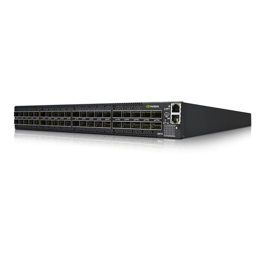 NVIDIA MQM8700-HS2F Quantum HDR InfiniBand Switch, 40 x HDR QSFP56 Ports, Two Power Supplies (AC), Managed, x86 Dual Core, Standard Depth, P2C Airflow, Rail Kit, with 3-year Service SFPS