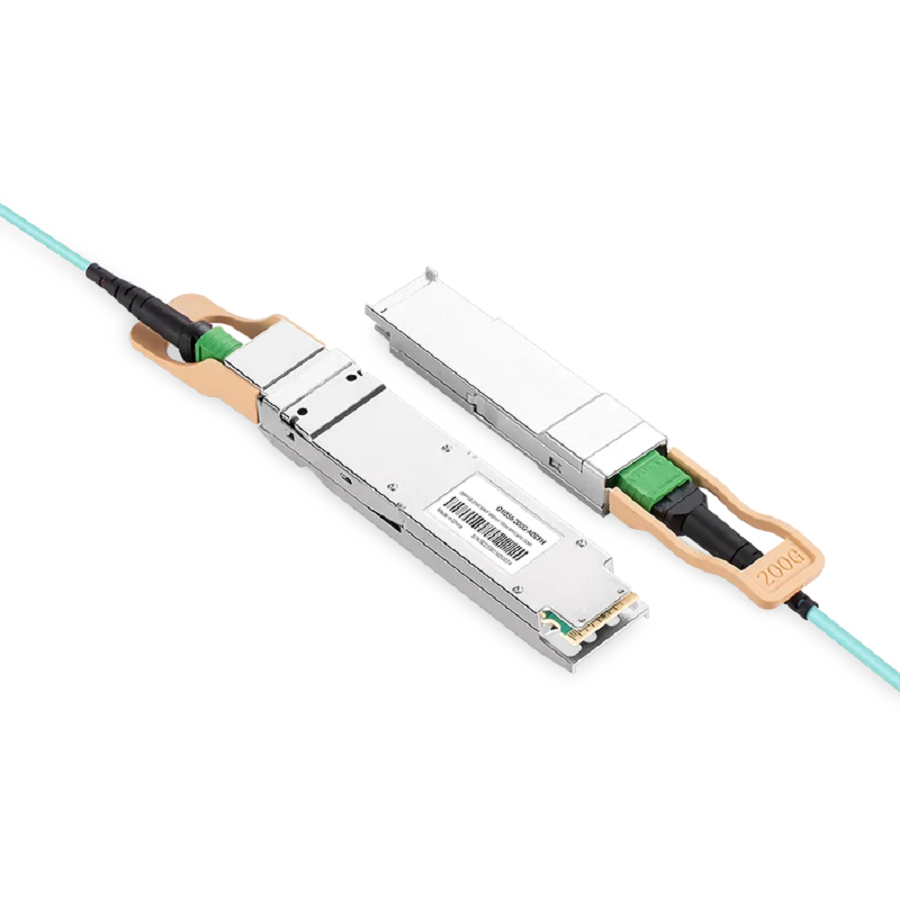 NVIDIA/Mellanox Compatible AOC 3m (10ft) 200Gb/s OSFP to 200Gb/s QSFP56 InfiniBand HDR Active Optical Cable (Flat top, 850nm, MMF, LSZH) SFPS