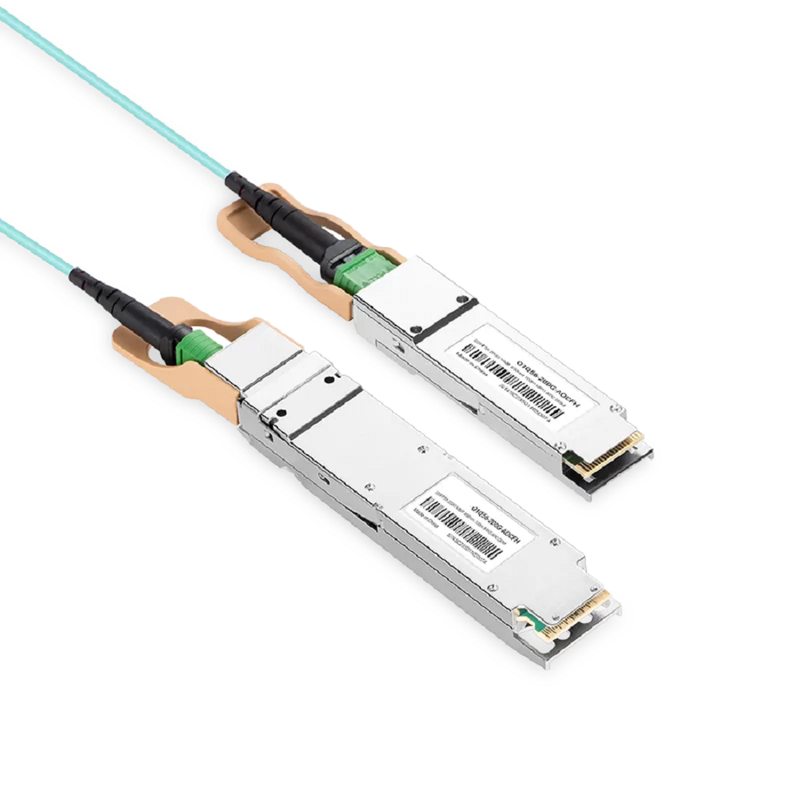 NVIDIA/Mellanox Compatible AOC 15m (49ft) 200Gb/s OSFP to 200Gb/s QSFP56 InfiniBand HDR Active Optical Cable (Flat top, 850nm, MMF, LSZH) SFPS